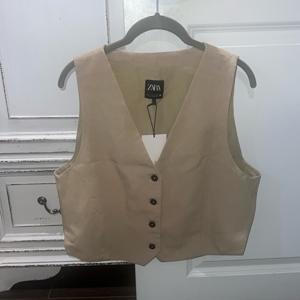 Zara khaki vest size L